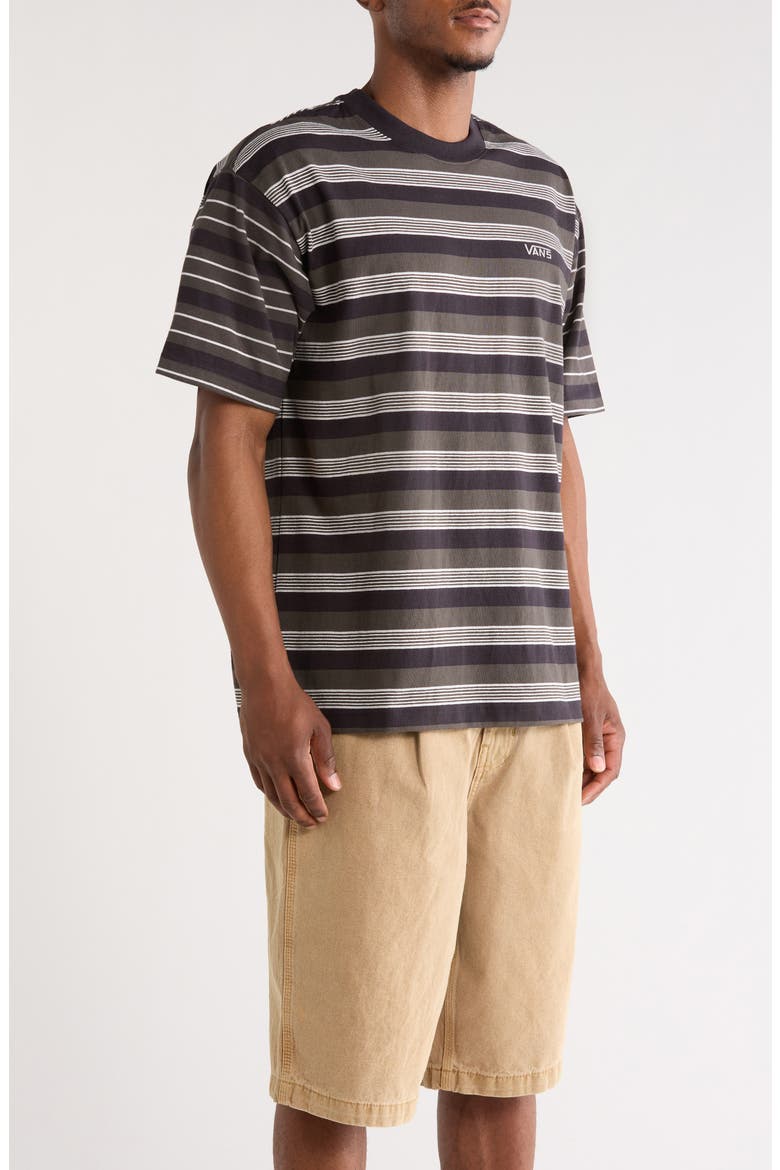 Pismo Stripe Knit T-Shirt, Alternate, color, BLACK