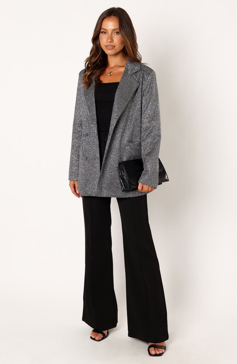 Petal & Pup Kaliyah Shimmer Blazer Jacket, Alternate, color, Black