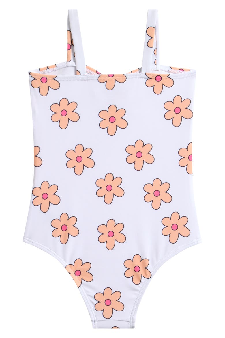 Kids' Floral One-Piece Swimsuit & Cover-Up Dress Set, Alternate, color, APRICOT