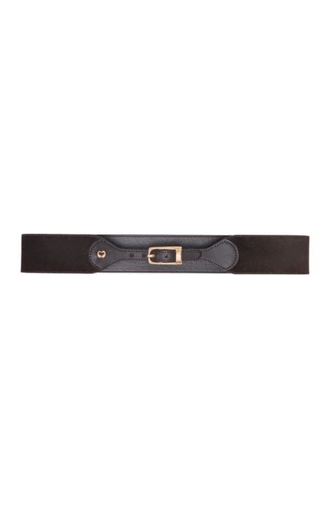 Mixed suede and leather corset belt