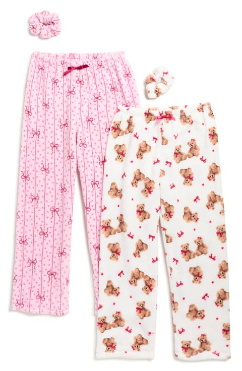Kids' 2-Pack Fleece Pajama Pants & Scrunchies
