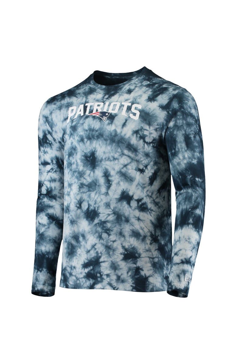 New Era Men's New Era Navy New England Patriots Tie-Dye Long Sleeve T-Shirt, Alternate, color, 