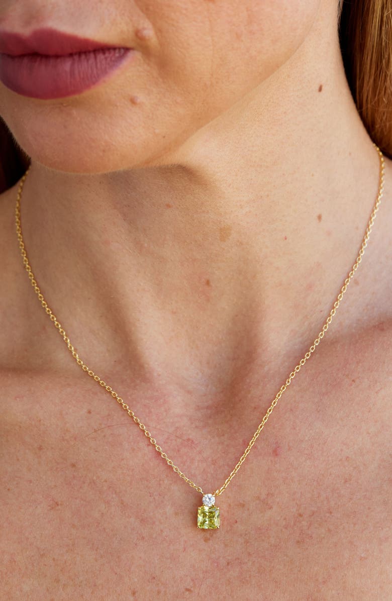 SAVVY CIE JEWELS Cubic Zirconia Birthstone Pendant Necklace, Alternate, color, August