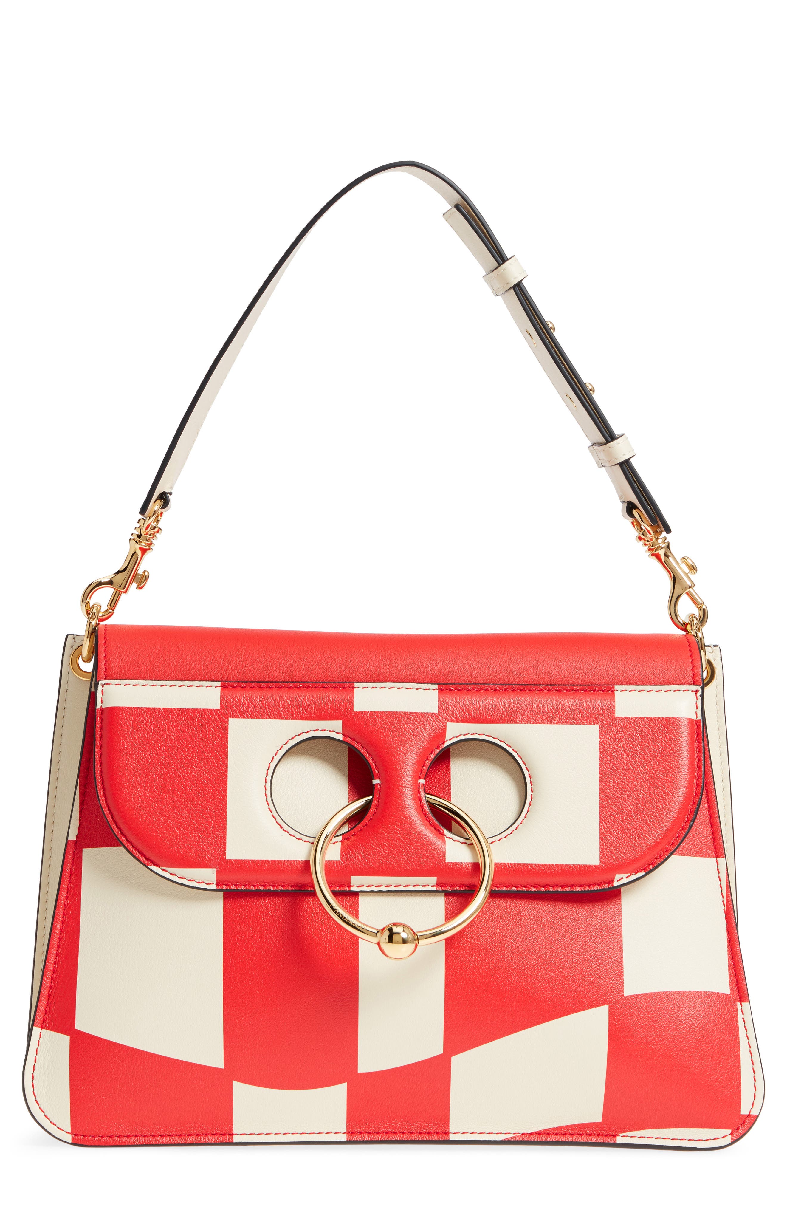 JW Anderson Medium Pierce Checkerboard Print Shoulder Bag, Main, color, 