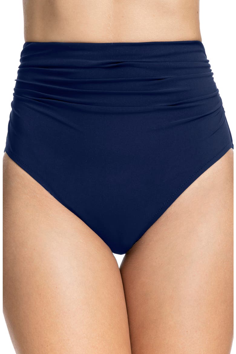 Tutti Frutti High Waist Swim Bottom, Main, color, NAVY