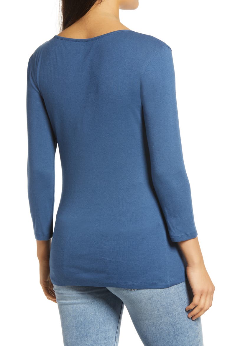 Three Quarter Sleeve Tee, Alternate, color, BLUE ENSIGN