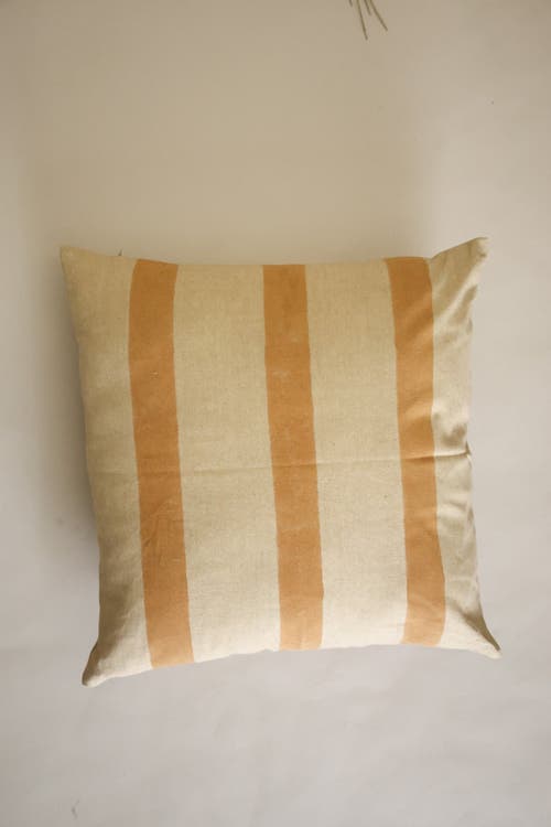 Ninéh Oh! Stripes Block Print Pillow In Brown