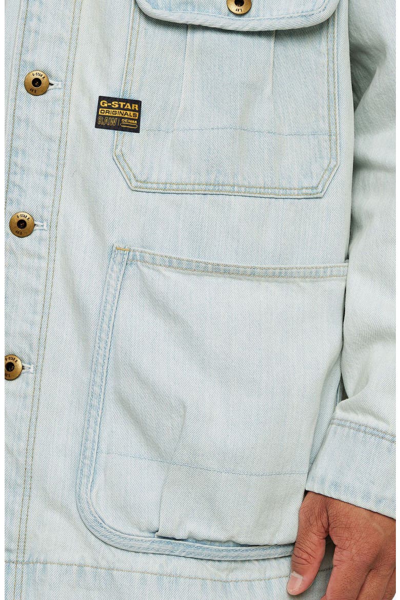 Oversize Cotton Denim Chore Coat, Alternate, color, BEACHED FADED CLIFTON BLUE