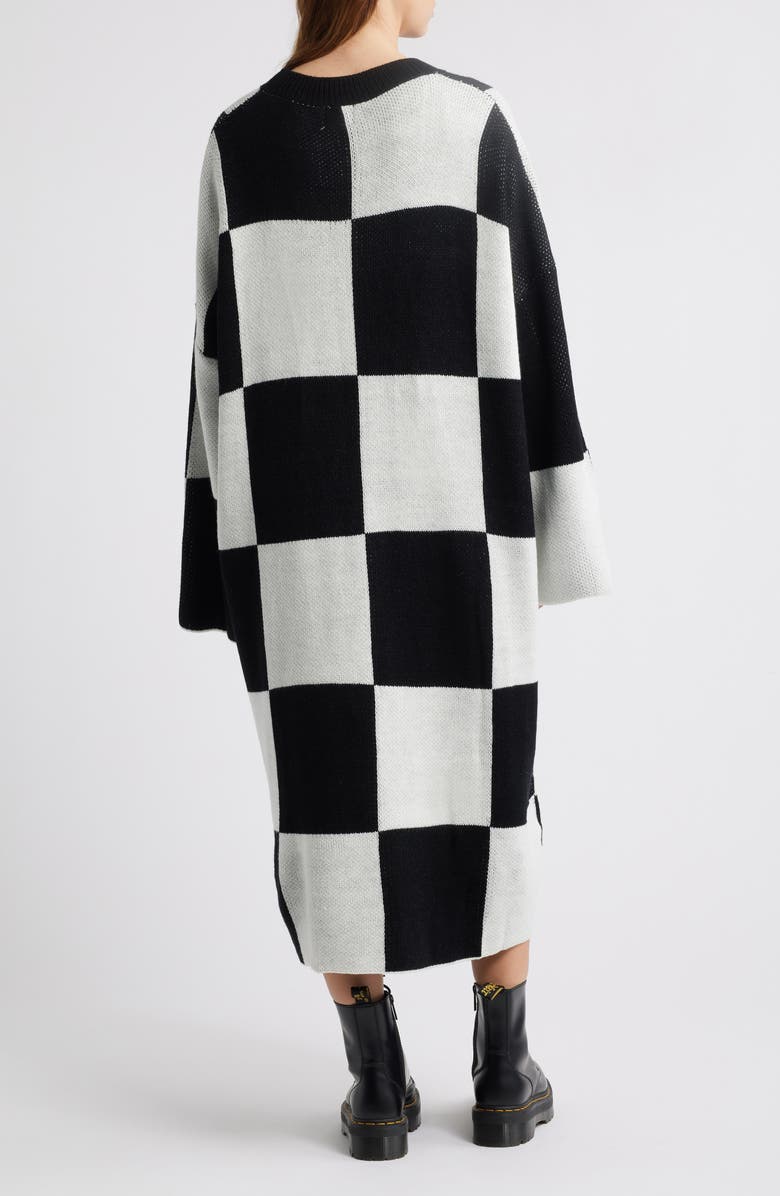 Dressed in Lala Literally Limitless Long Sleeve Oversize Sweater Dress, Alternate, color, Black/ White
