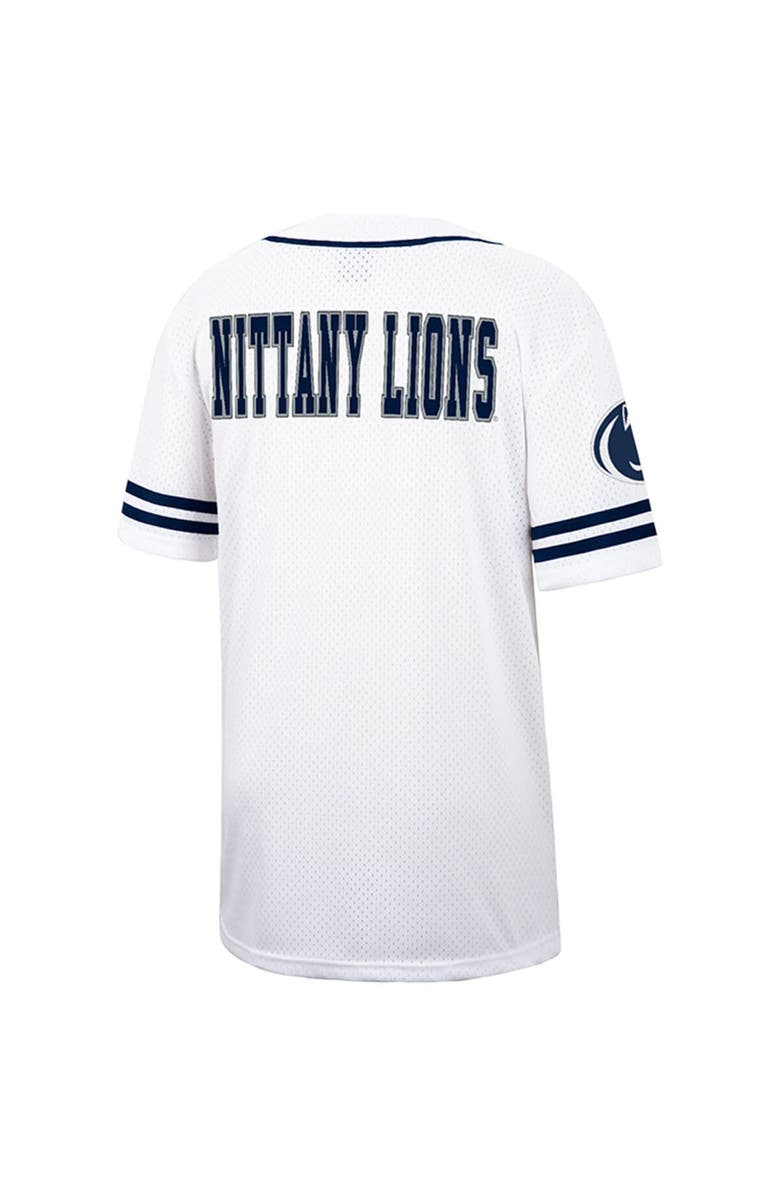 COLOSSEUM Men's Colosseum White Penn State Nittany Lions Free Spirited Mesh Button-Up Baseball Jersey, Alternate, color, 