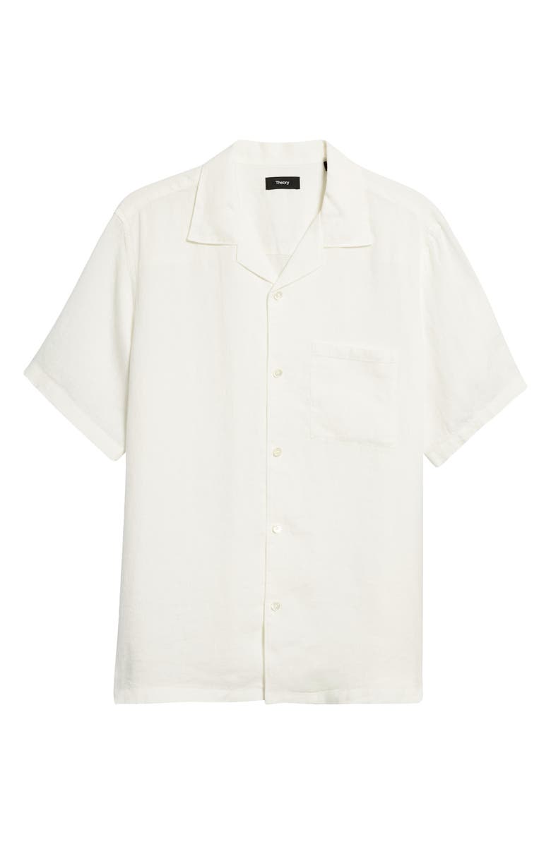 Theory Noll Short Sleeve Linen Button-Up Camp Shirt, Alternate, color, 