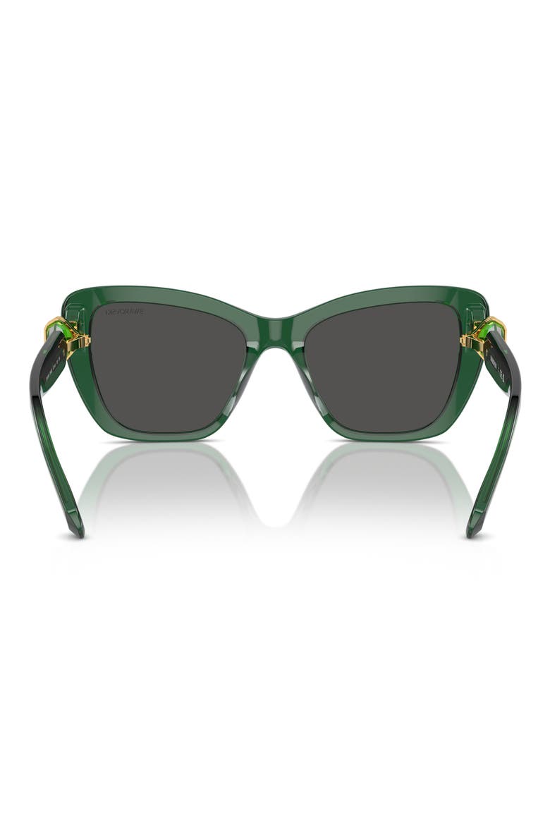 52mm Cat Eye Sunglasses, Alternate, color, DARK GREEN / DARK GREY