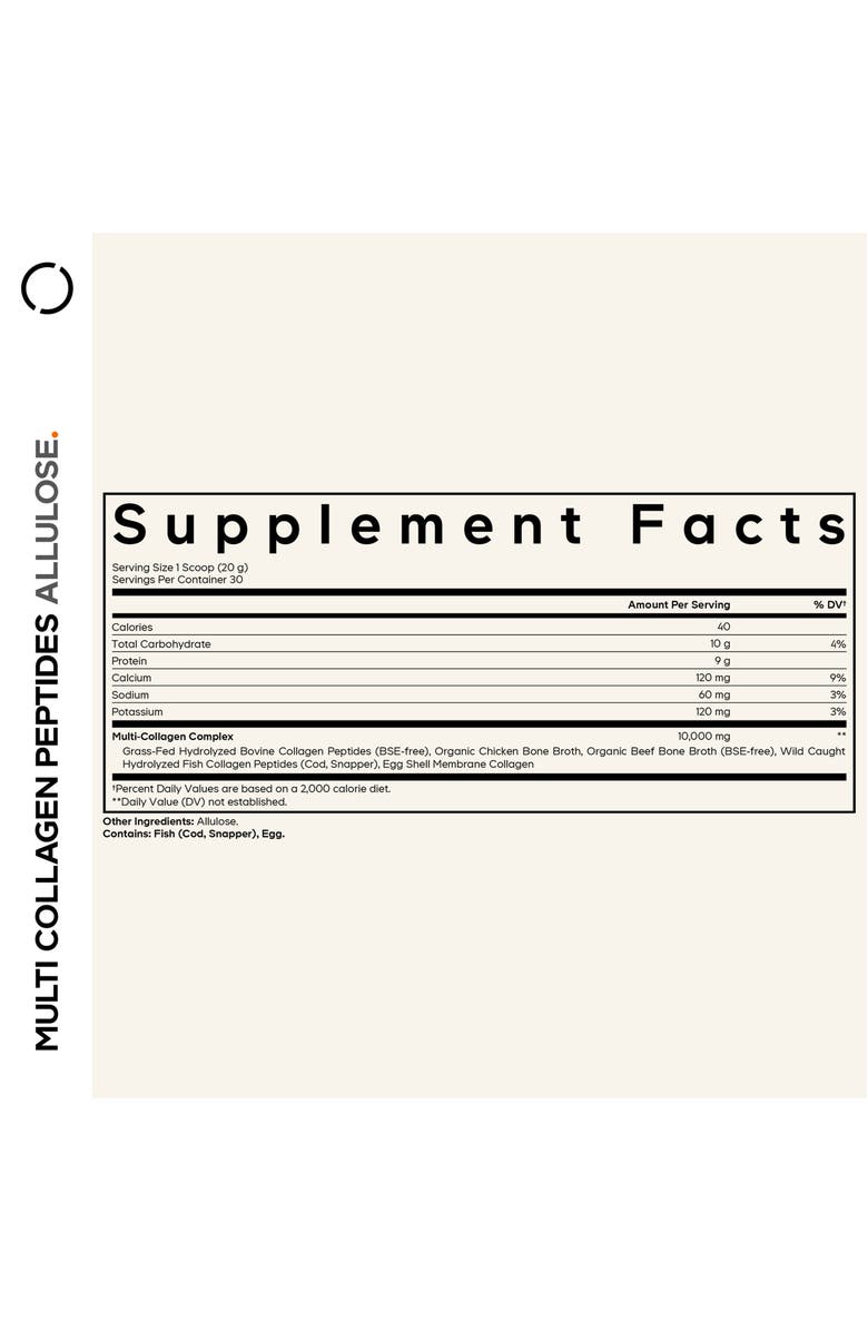 Codeage Multi Collagen Peptides + Allulose Unflavored, Alternate, color, White