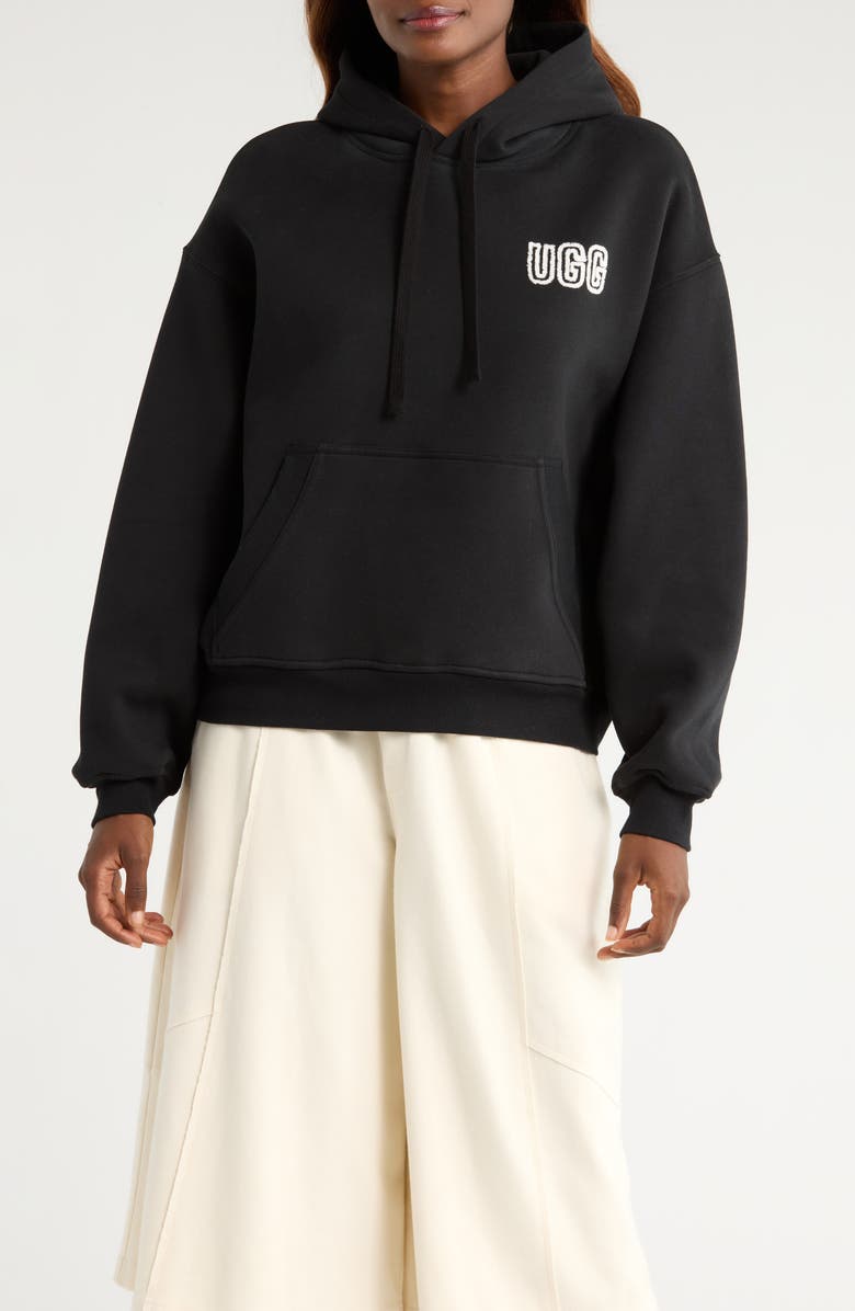UGG<sup>®</sup> Logo Hoodie, Main, color, Black