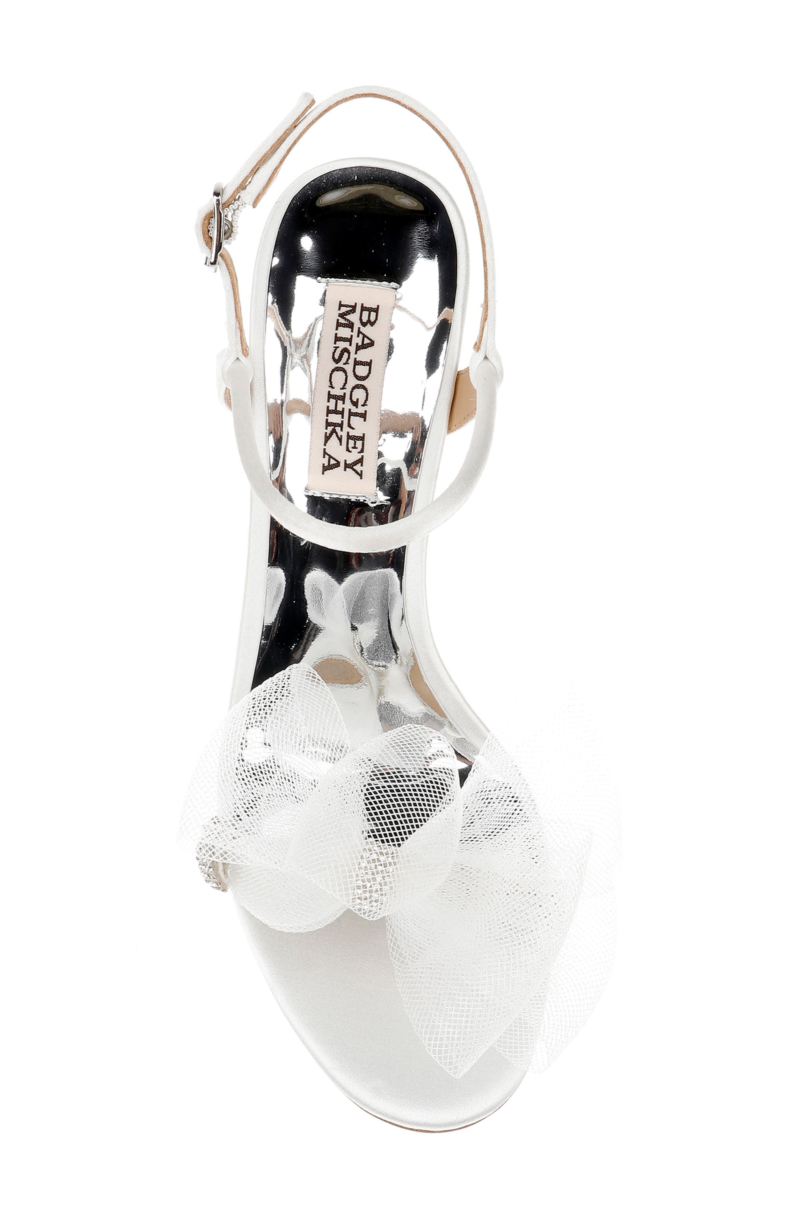 Janie Embellished Tulle Sandal, Alternate, color, SOFT WHITE SATIN
