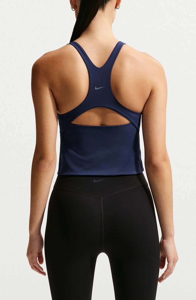 Nike Zenvy Longline Sports Bra, Alternate, color, Midnight Navy/ White