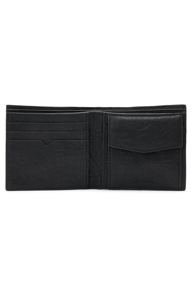 AllSaints Delph Haven Leather Wallet, Alternate, color, Black