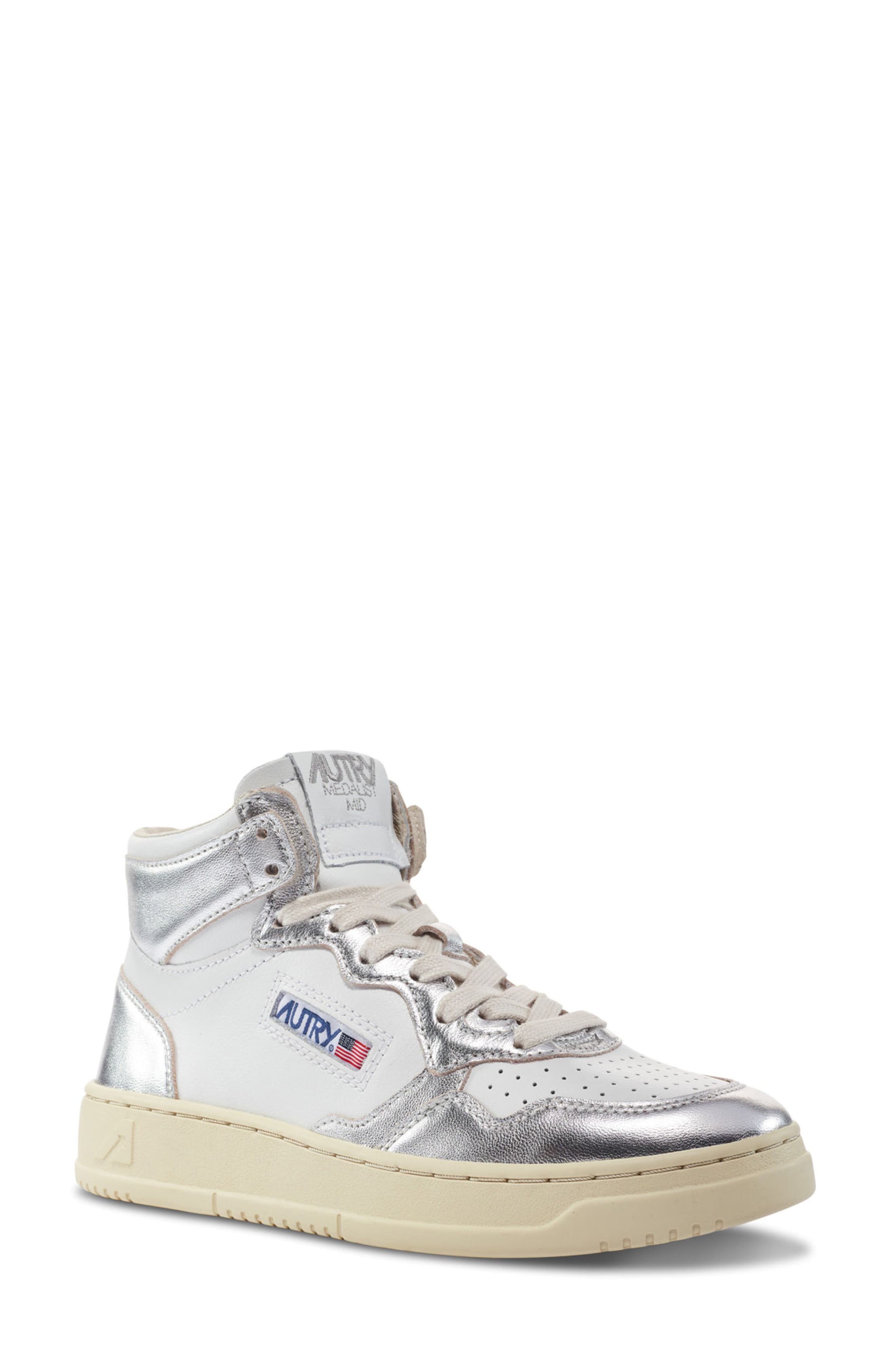 WHITE/ SILVER LEATHER