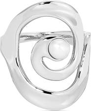 Ettika Aura Swirl Freshwater Pearl Statement Ring