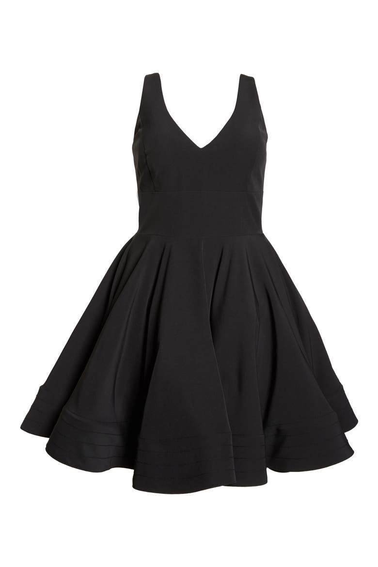 Fit & Flare Cocktail Dress, Alternate, color, BLACK