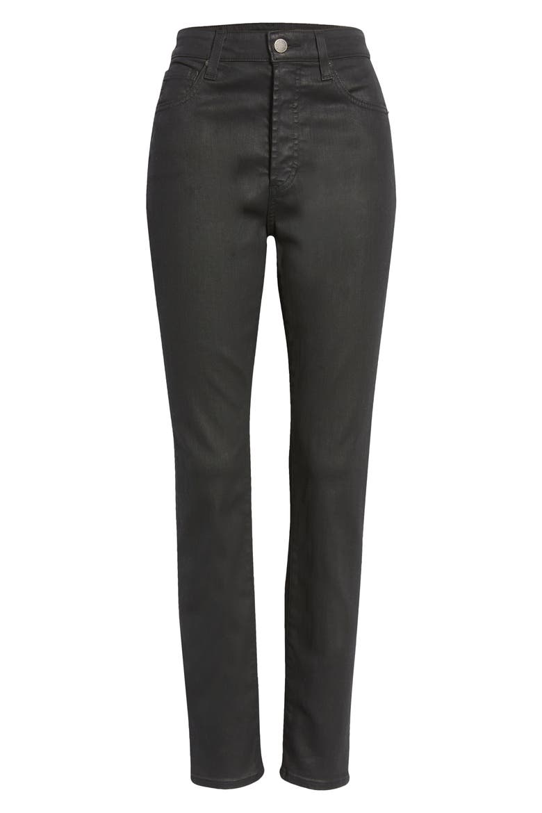 Alexxis Coated Slim Straight Leg Jeans, Alternate, color, LTT LQ SUPER BL