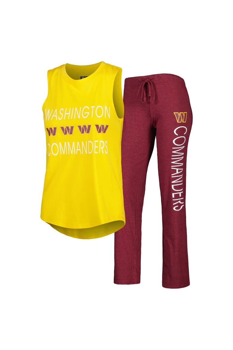 Women's Concepts Sport Burgundy/Gold Washington Commanders Muscle Tank Top & Pants Sleep Set, Main, color, Burgundy