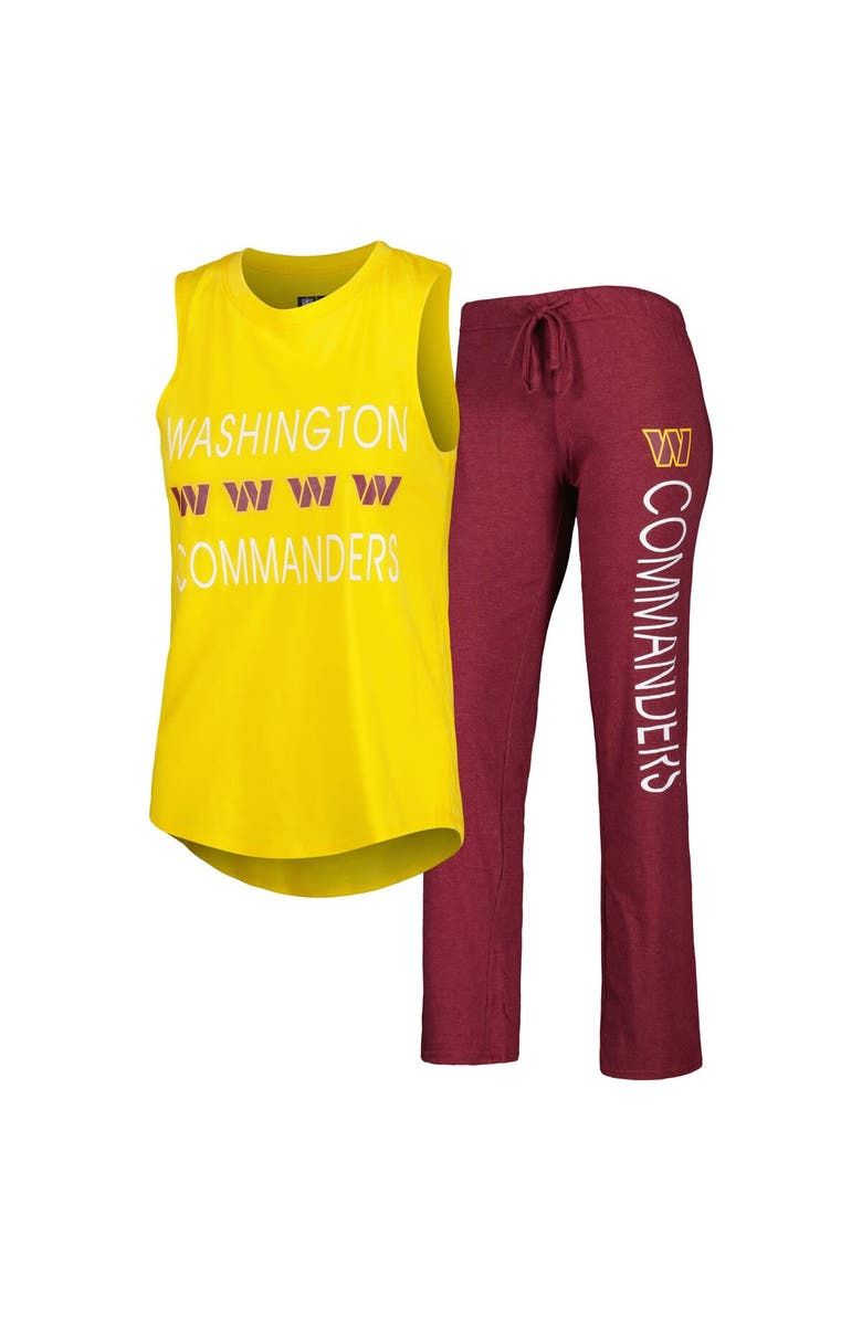 CONCEPTS SPORT Women's Concepts Sport Burgundy/Gold Washington Commanders Muscle Tank Top & Pants Sleep Set, Main, color, Burgundy