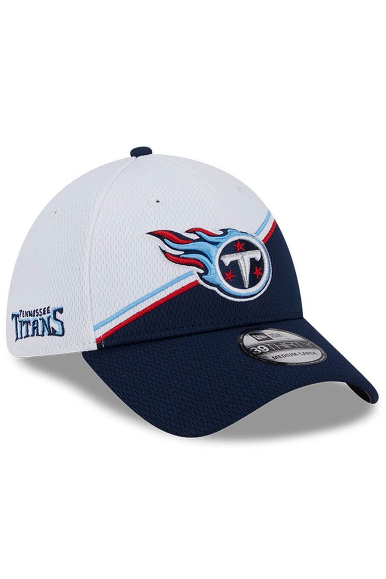 Men's New Era  White/Navy Tennessee Titans 2023 Sideline 39THIRTY Flex Hat, Main, color, White