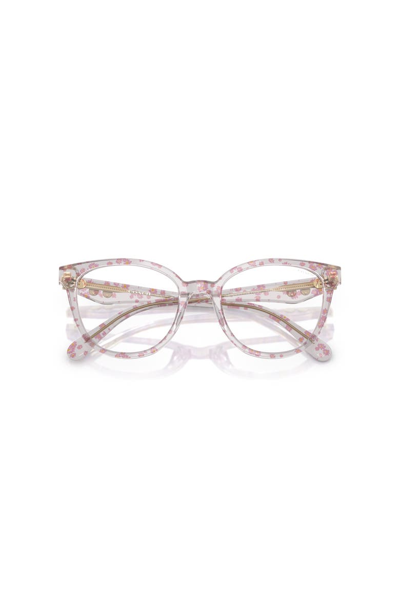 COACH 51mm Round optical glasses, Alternate, color, Pink