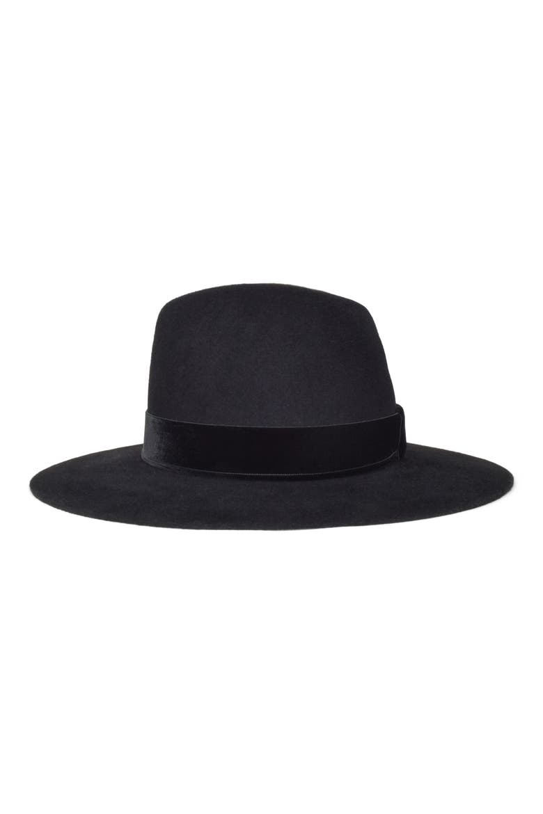 Waverly Rabbit Hair Felt Hat, Alternate, color, BLACK