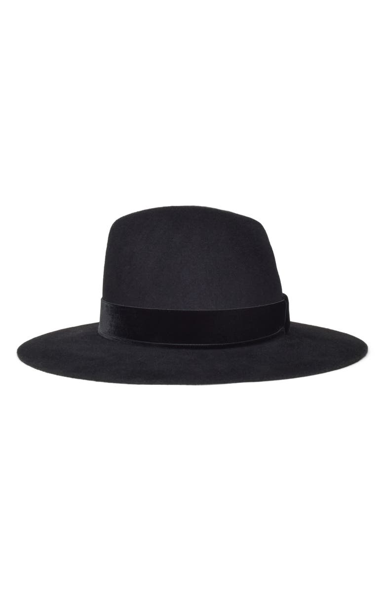 Gigi Burris Millinery Waverly Rabbit Hair Felt Hat, Alternate, color, Black