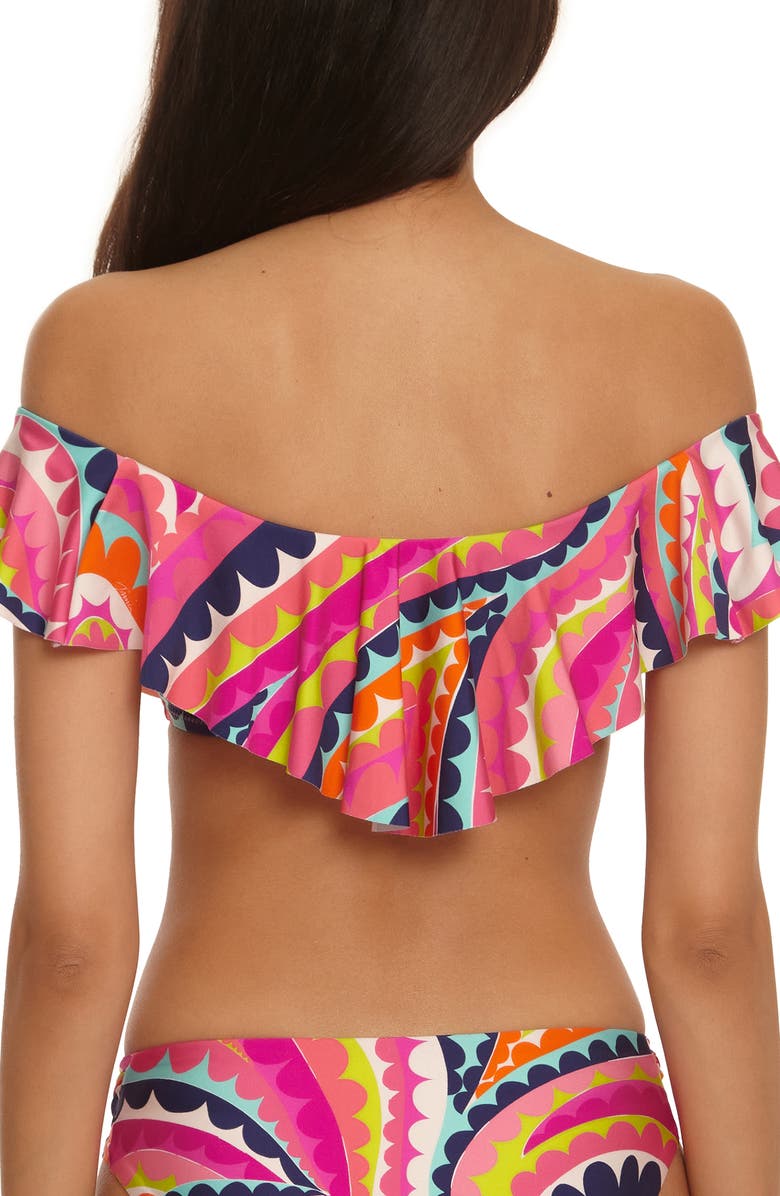 Trina Turk Aphrodite Flowy Bandeau Bikini Top, Alternate, color, Pink Multi