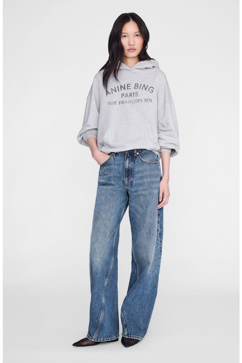 Harvey Paris Stencil Sweatshirt, Main, color, Heather Grey