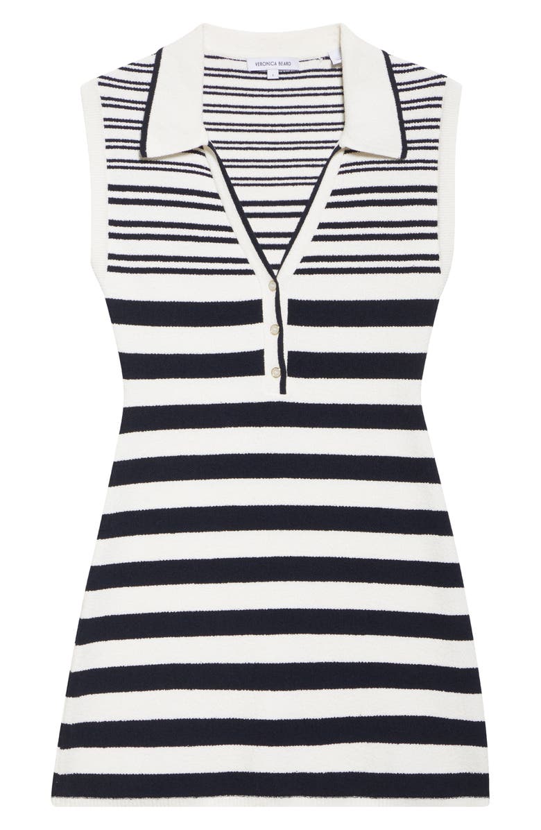 Veronica Beard Mixed Stripe Sleeveless Cotton Blend Sweater Minidress, Alternate, color, 