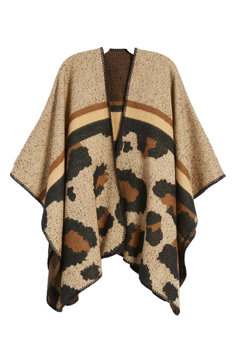 BP. BP Leopard Print Ruana, Alternate, color, 