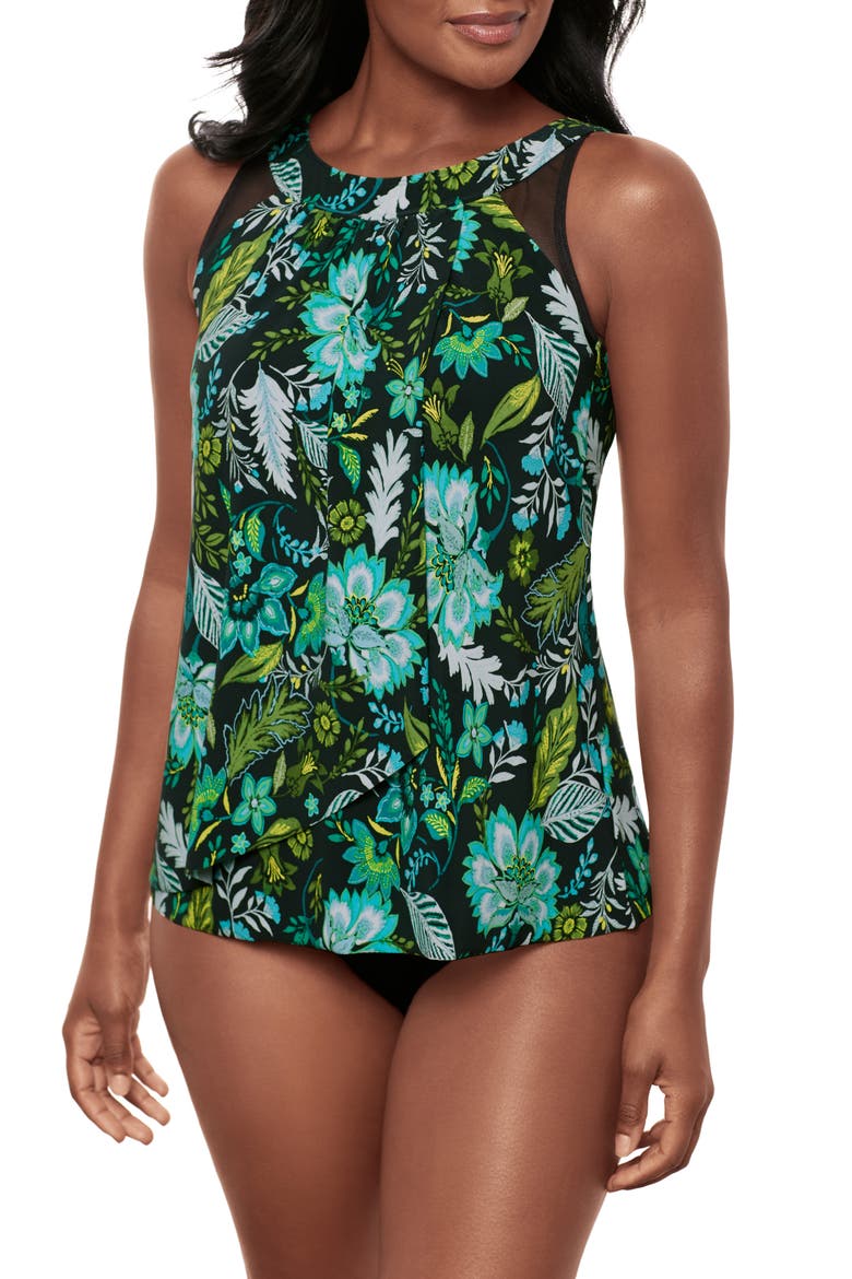 Florica Ursula Tankini Top, Main, color, BLACK MULTI