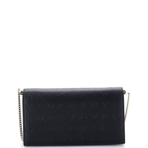 Logo Infinitum Chain Wallet Embossed Leather