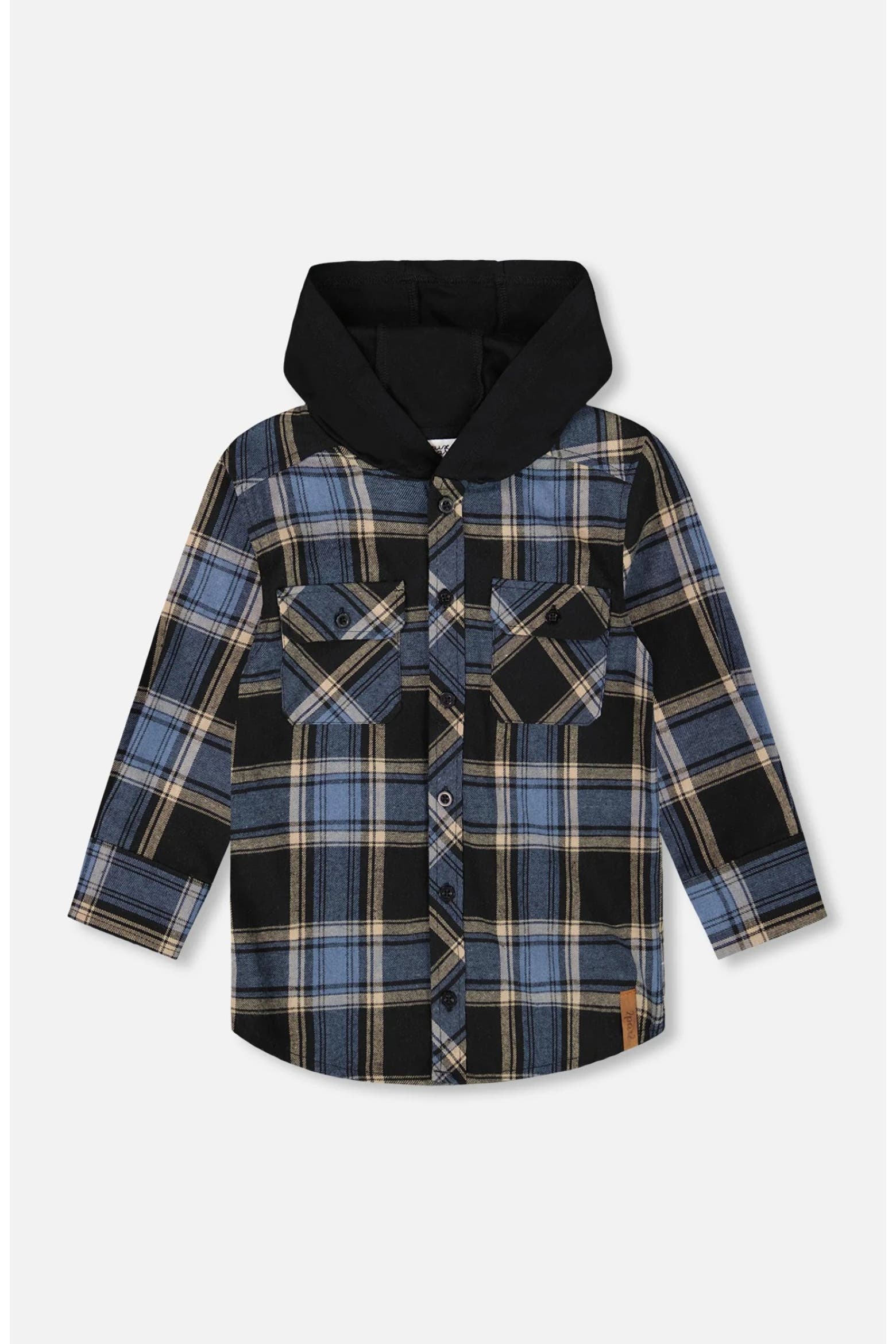 Long Hood Pattern Deux par Deux Long Sleeve Hooded Flannel Shirt (Men) | Nordstrom