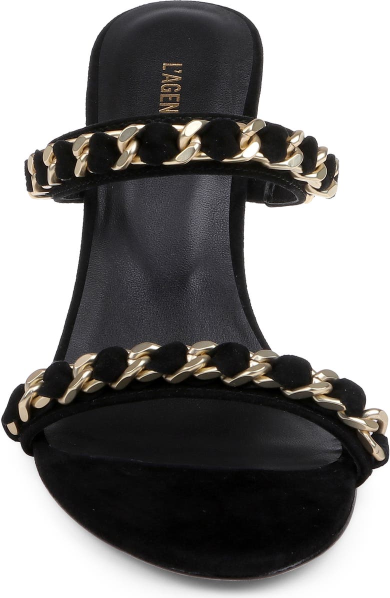L'AGENCE Sarika Two-Strap Sandal, Alternate, color, Black Suede