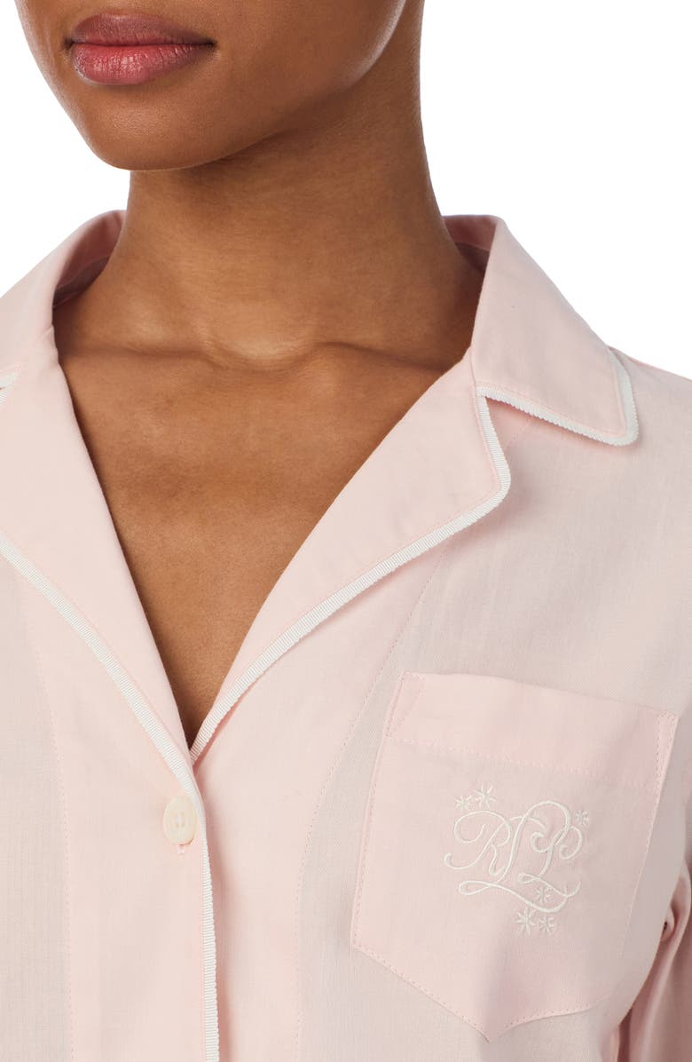 Lauren Ralph Lauren Cotton Short Pajamas, Alternate, color, Blush