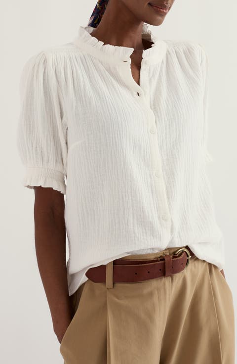 Shore Patch Organic Cotton Button-Up Top