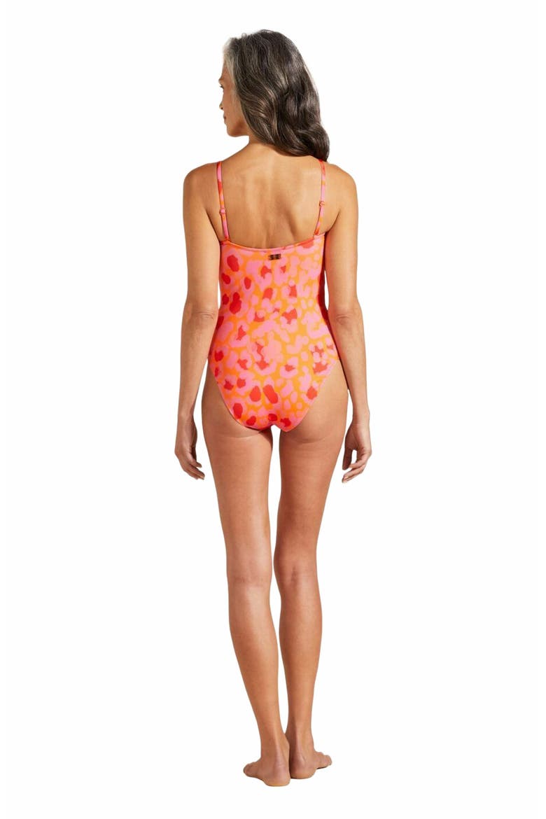 Women's New Leopard One-Piece Swimsuit, Alternate, color, ABRICOT