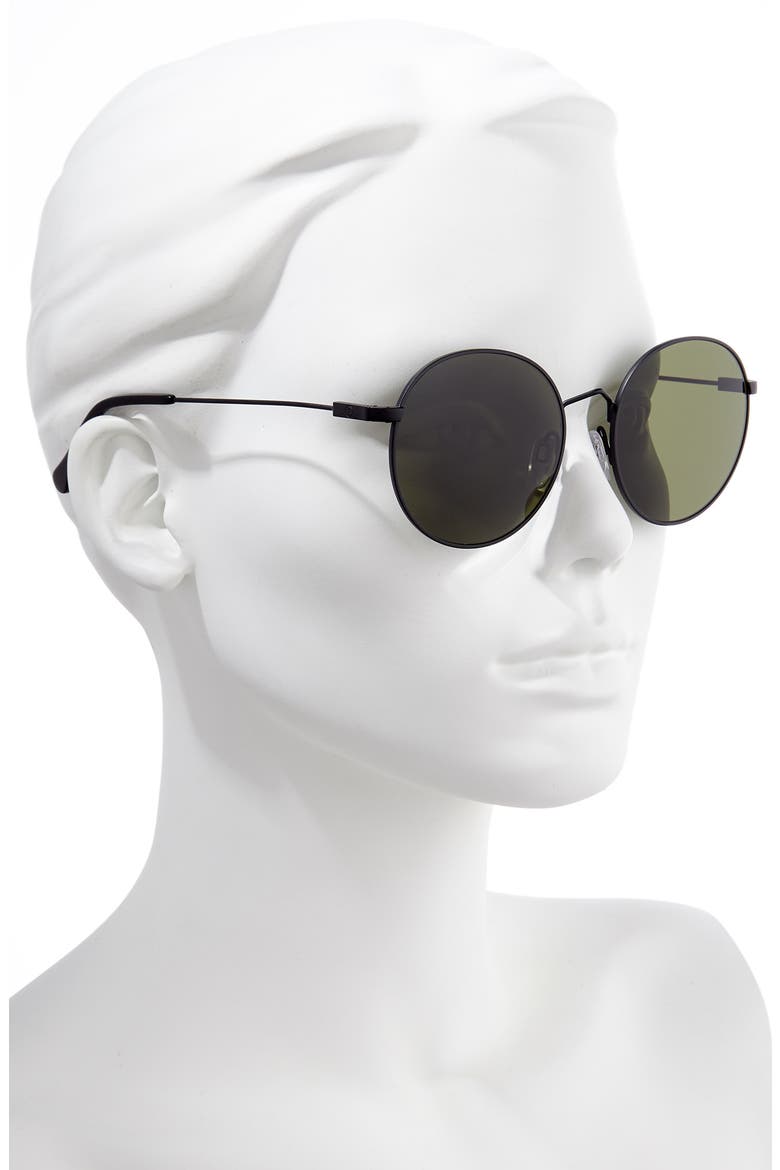 Hampton 55mm Round Sunglasses, Alternate, color, MATTE BLACK/ GREY