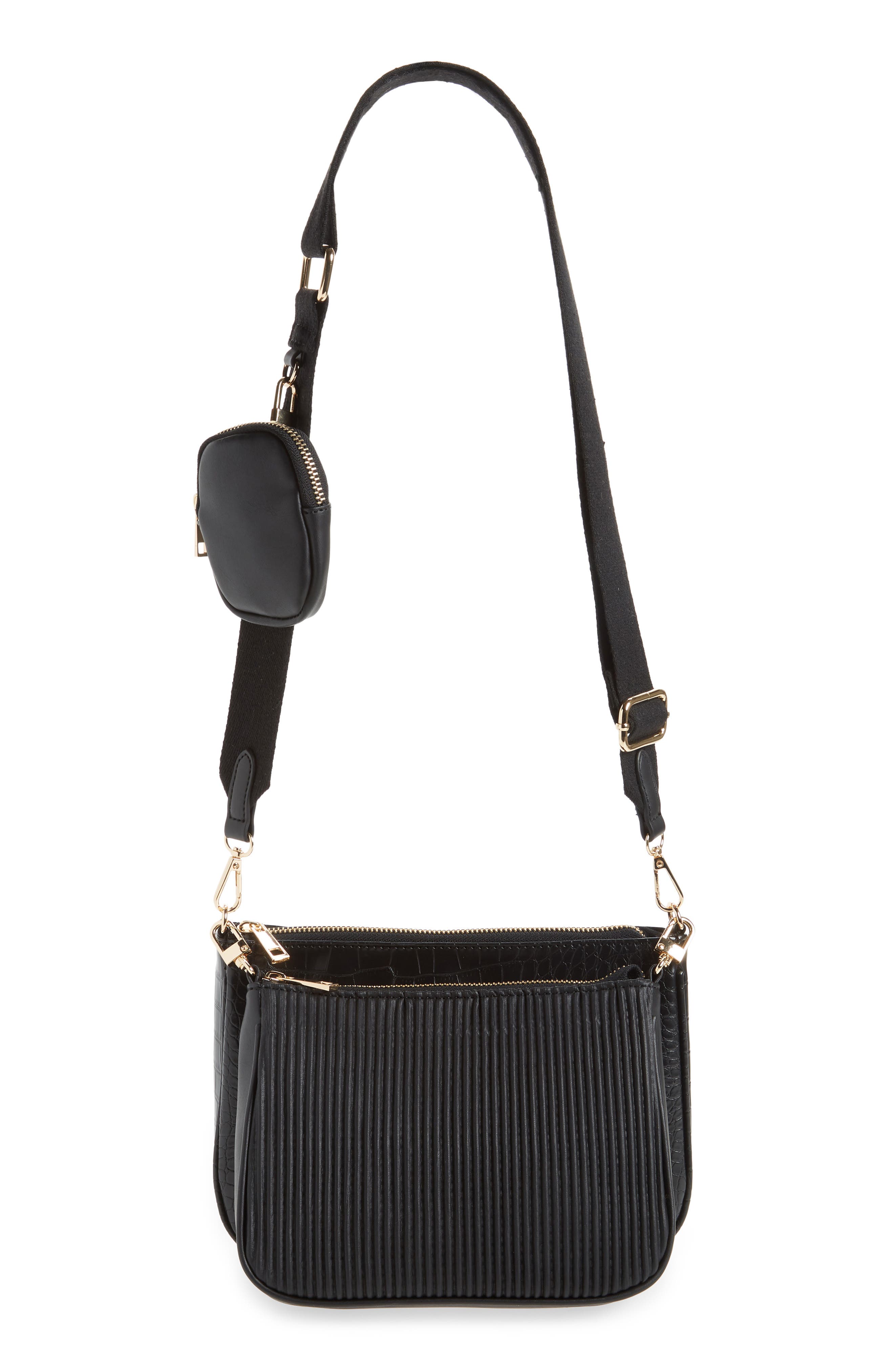 Street Level Faux Leather Crossbody Bag with Coin Pouch, Main, color, 