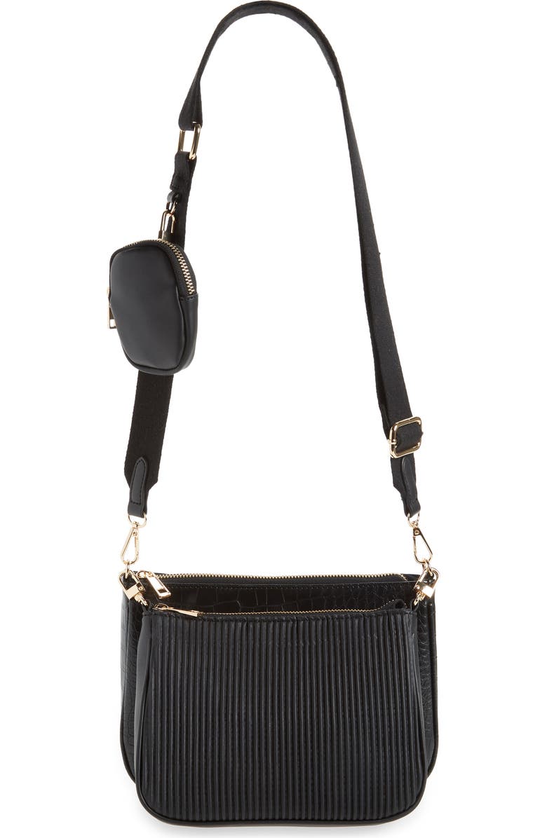 Street Level Faux Leather Crossbody Bag with Coin Pouch, Main, color,