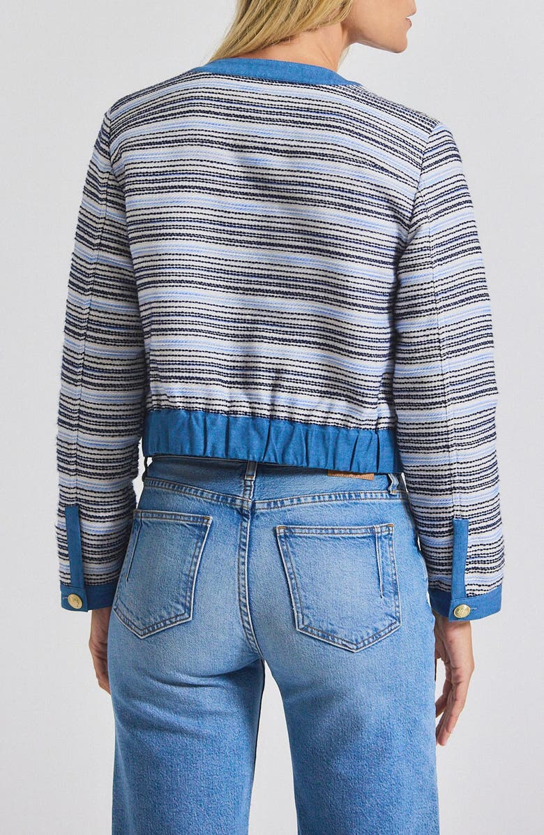Derek Lam 10 Crosby Elain Stripe Cotton Blend Tweed Jacket, Alternate, color, Blue/ White