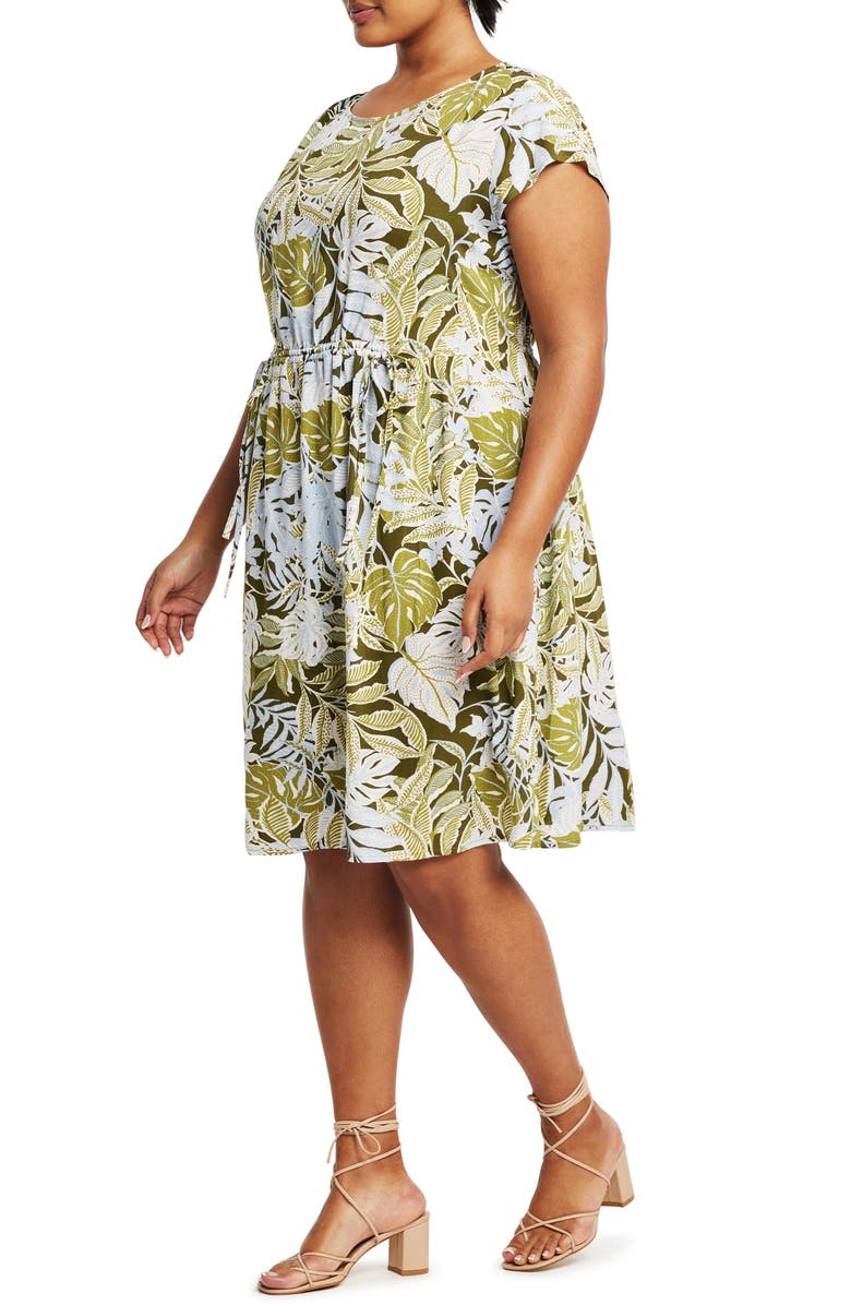 Estelle Elle Leaf Print Dress, Alternate, color,
