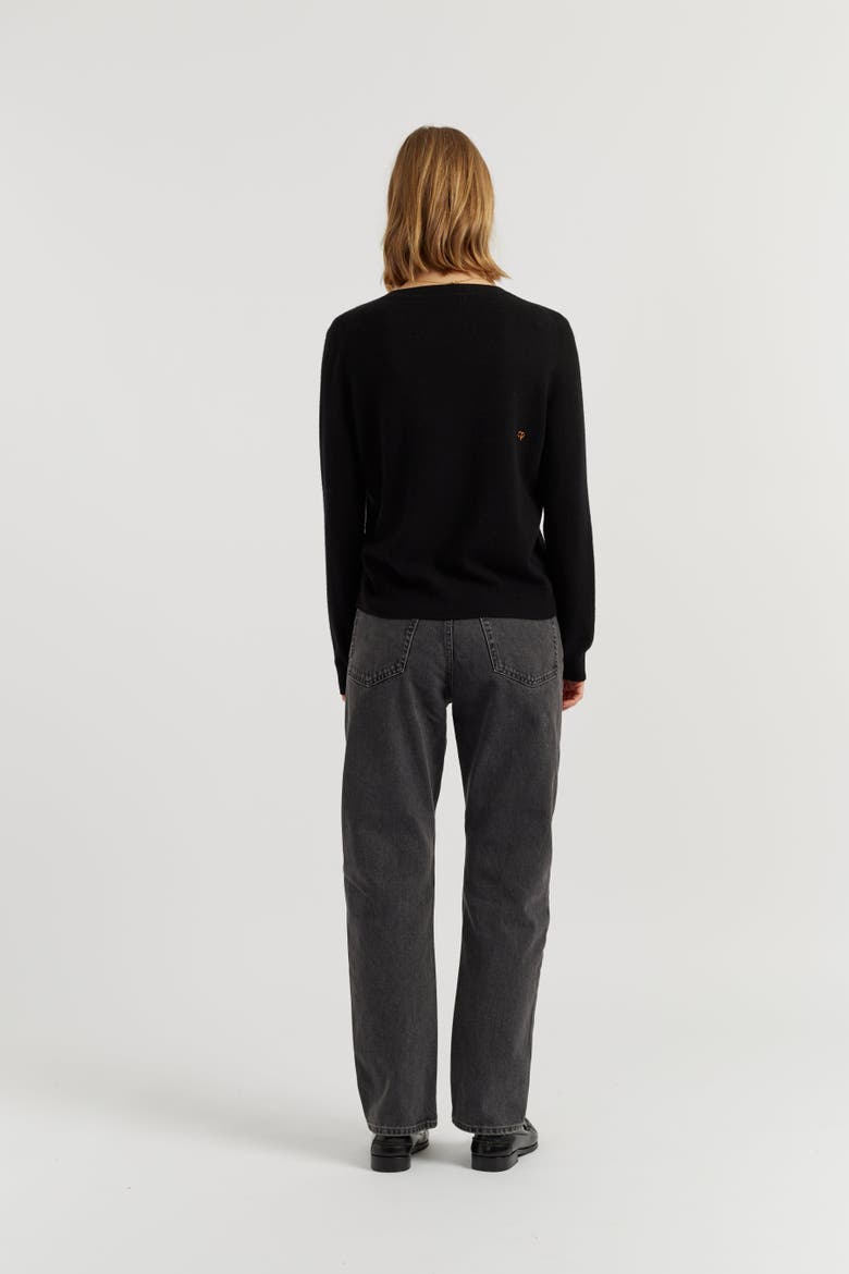 Wool-Cashmere Snoopy Boo Sweater, Alternate, color, Black