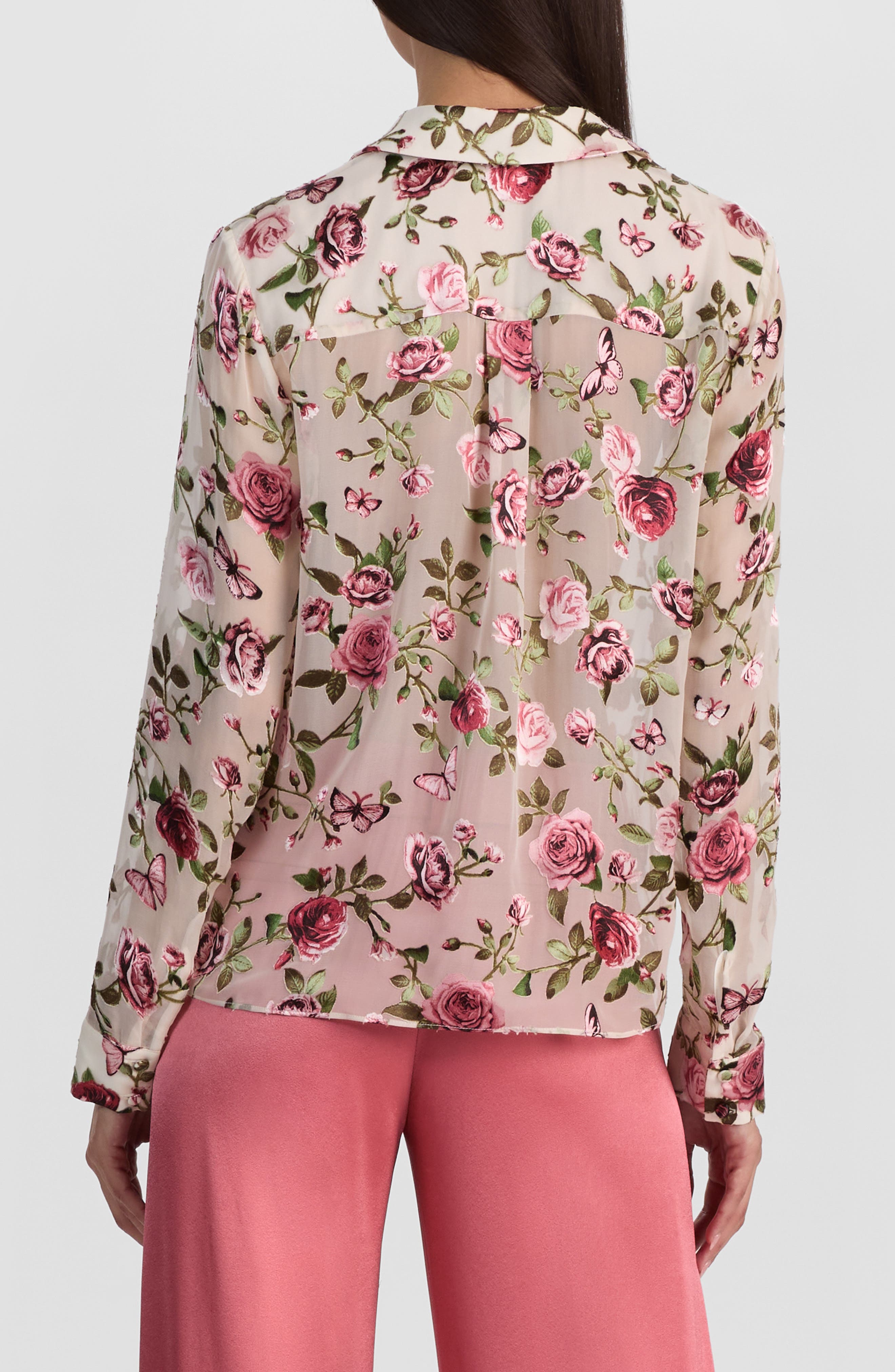 Eloise Floral Silk Button-Up Shirt - image 2