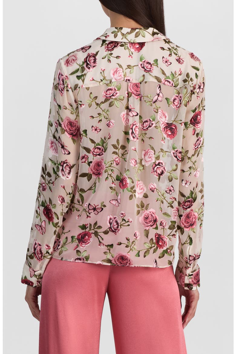 Eloise Floral Silk Button-Up Shirt, Alternate, color, GARDEN GOSSIP OFF WHITE